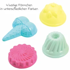 Sandförmchen 4er Pack / Sandspielset Kinderbäckerei
