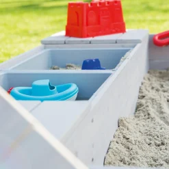 Sandkasten mit 2 Spielwannen 125 x 120 cm - Grau - Kollektion 2025