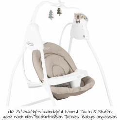 Schaukel Lovin Hug ab Geburt - 9 Monate mit abnehmbarem Tablett inkl. Mobile mit 3 Stoff-Figuren - Little Adventures - Kollektion 2025