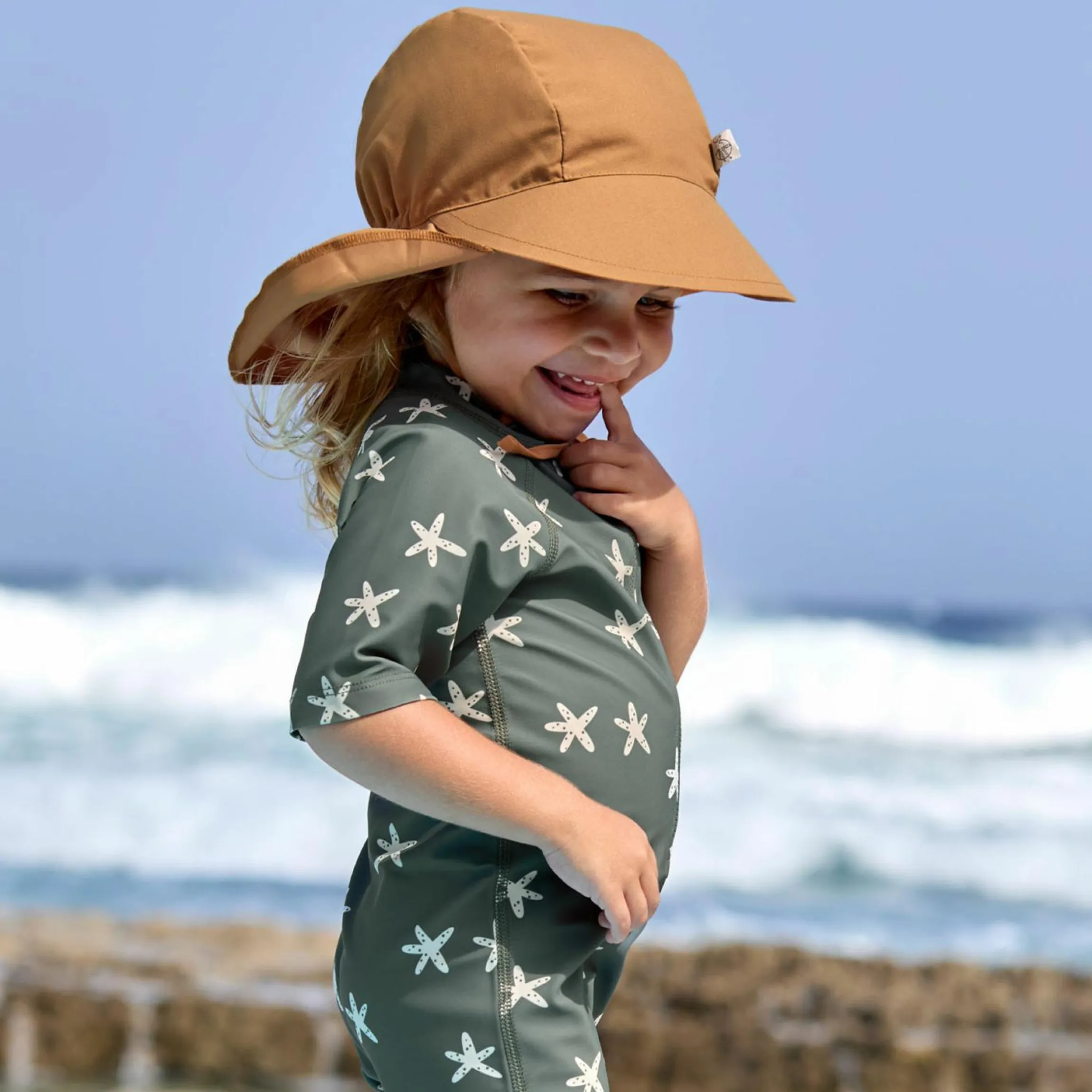 Schirmmütze mit Nackenschutz LSF Sun Protection Flap Hat - Almond - Gr. 46/49