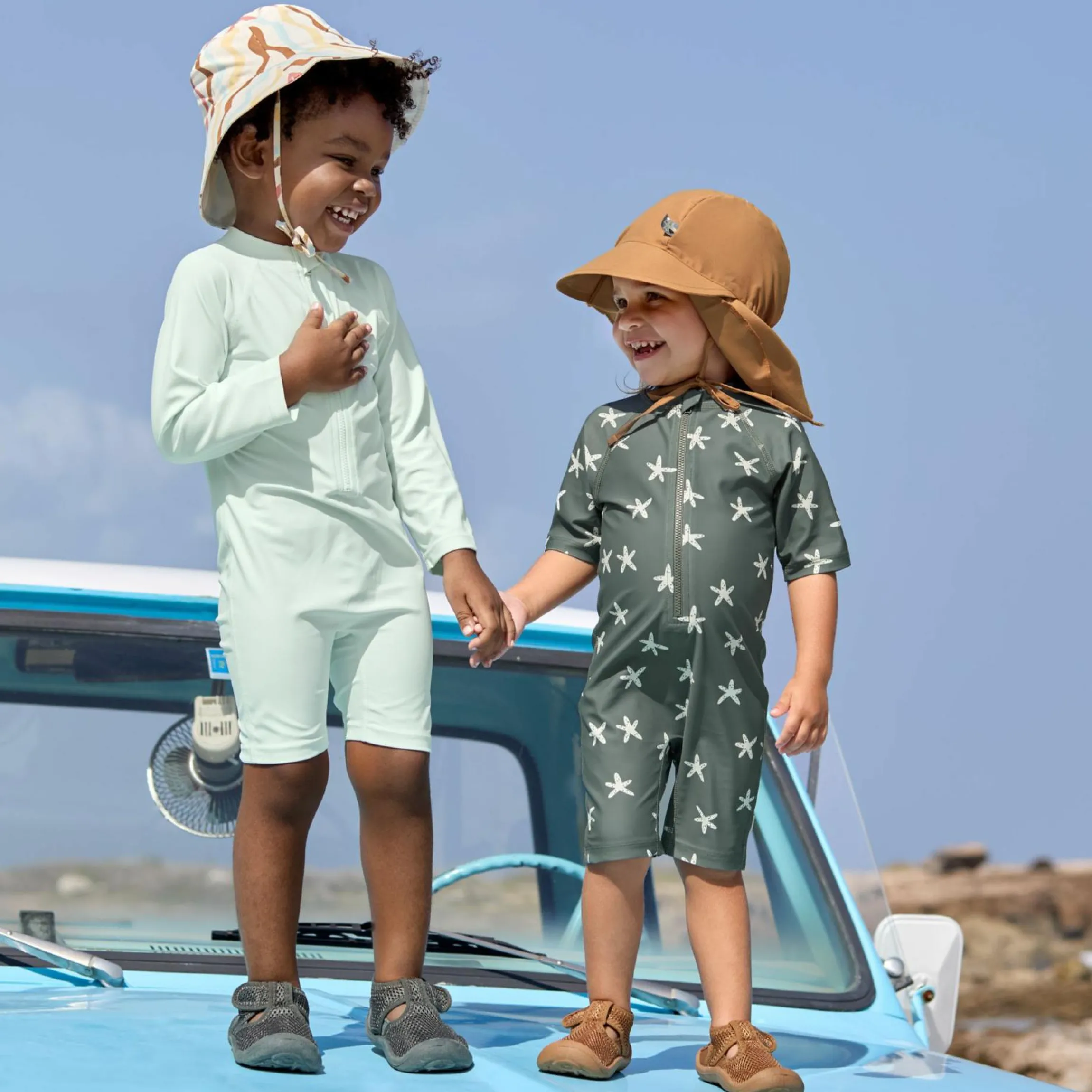 Schirmmütze mit Nackenschutz LSF Sun Protection Flap Hat - Almond - Gr. 46/49