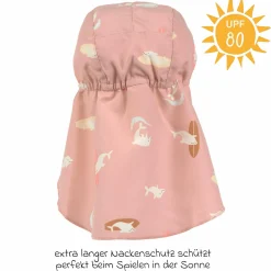 Schirmmütze mit Nackenschutz LSF Sun Protection Flap Hat - Dolphin - Peach - Gr. 50/51