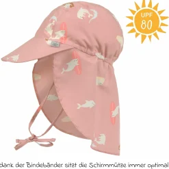 Schirmmütze mit Nackenschutz LSF Sun Protection Flap Hat - Dolphin - Peach - Gr. 50/51
