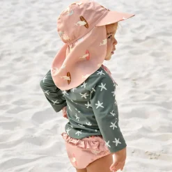 Schirmmütze mit Nackenschutz LSF Sun Protection Flap Hat - Dolphin - Peach - Gr. 50/51