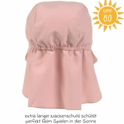 Schirmmütze mit Nackenschutz LSF Sun Protection Flap Hat - Peach - Gr. 50/51