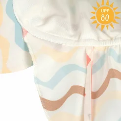 Schirmmütze mit Nackenschutz LSF Sun Protection Flap Hat - Wave - Sea Salt - Gr. 50/51