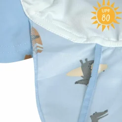 Schirmmütze mit Nackenschutz LSF Sun Protection Flap Hat - Crocodile - Sky Blue - Gr. 43/45