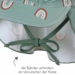 Schirmmütze mit Nackenschutz LSF - Regenbogen - Grün - Gr. 45