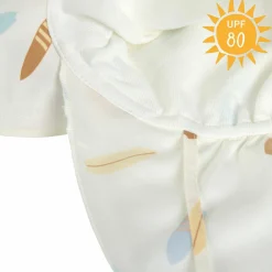 Schirmmütze mit Nackenschutz LSF Sun Protection Flap Hat - Surfboards - Sea Salt - Gr. 43/45