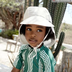 Schirmmütze mit Nackenschutz LSF Sun Protection Flap Hat - Blue - Gr. 43/45