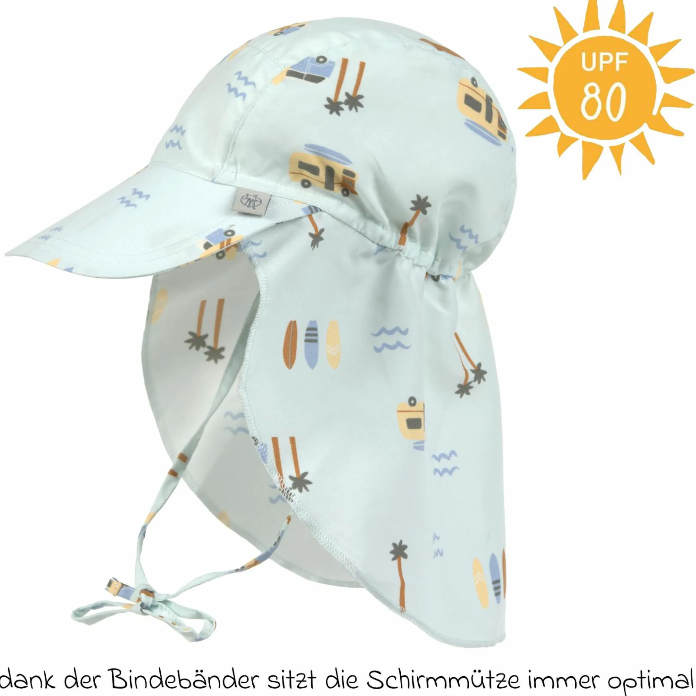 Schirmmütze mit Nackenschutz LSF Sun Protection Flap Hat - Camper - Sea Foam - Gr. 43/45
