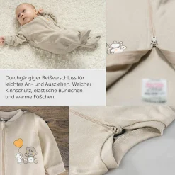 Schlafanzug Einteiler - 2er Pack - Lovely Bear Offwhite Beige - Gr. 62/68