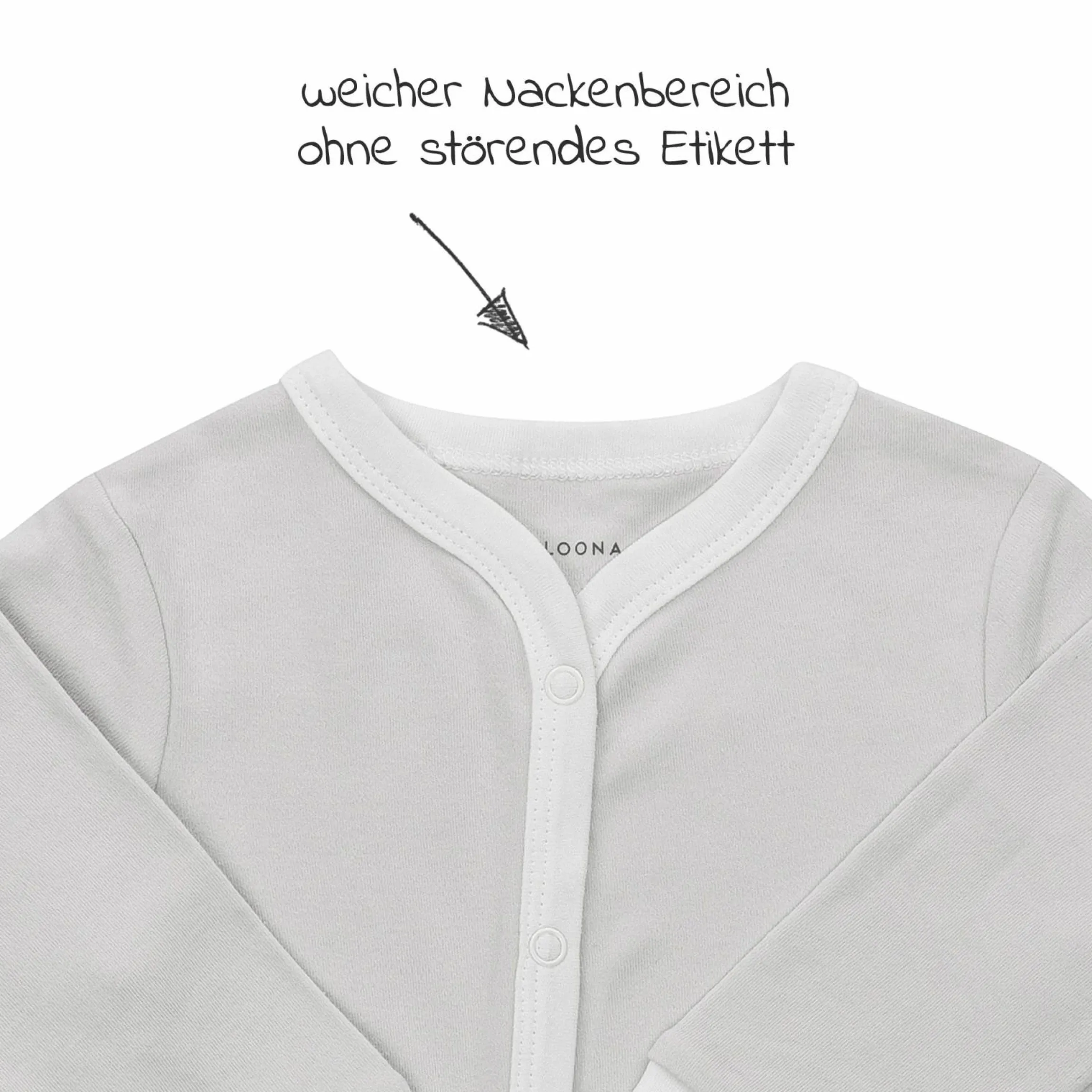 Schlafanzug 2er Pack Strampler Pyjama Einteiler - Grau Uni / Punkte - Gr. 62/68