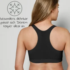 Schlaf-Bustier für Schwangerschaft & Stillzeit Keep Cool Schlaf - Schwarz - Gr. L