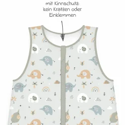 Schlaf-Overall wattiert Jersey - Elephants - Gr. 70 cm