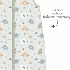 Schlaf-Overall wattiert Jersey - Elephants - Gr. 70 cm