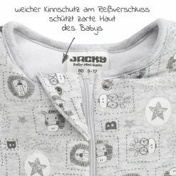 Schlafsack Jumper - Safari Allover - Hellgrau Melange - Gr. 92