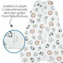 Schlafsack mit Beinen / Schlafoverall Jumper - Animal - Gr. 80 cm
