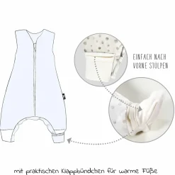 Schlafsack mit Füßen 4 Season Sleep Overall Mull - Fox Glove - Gr. 70