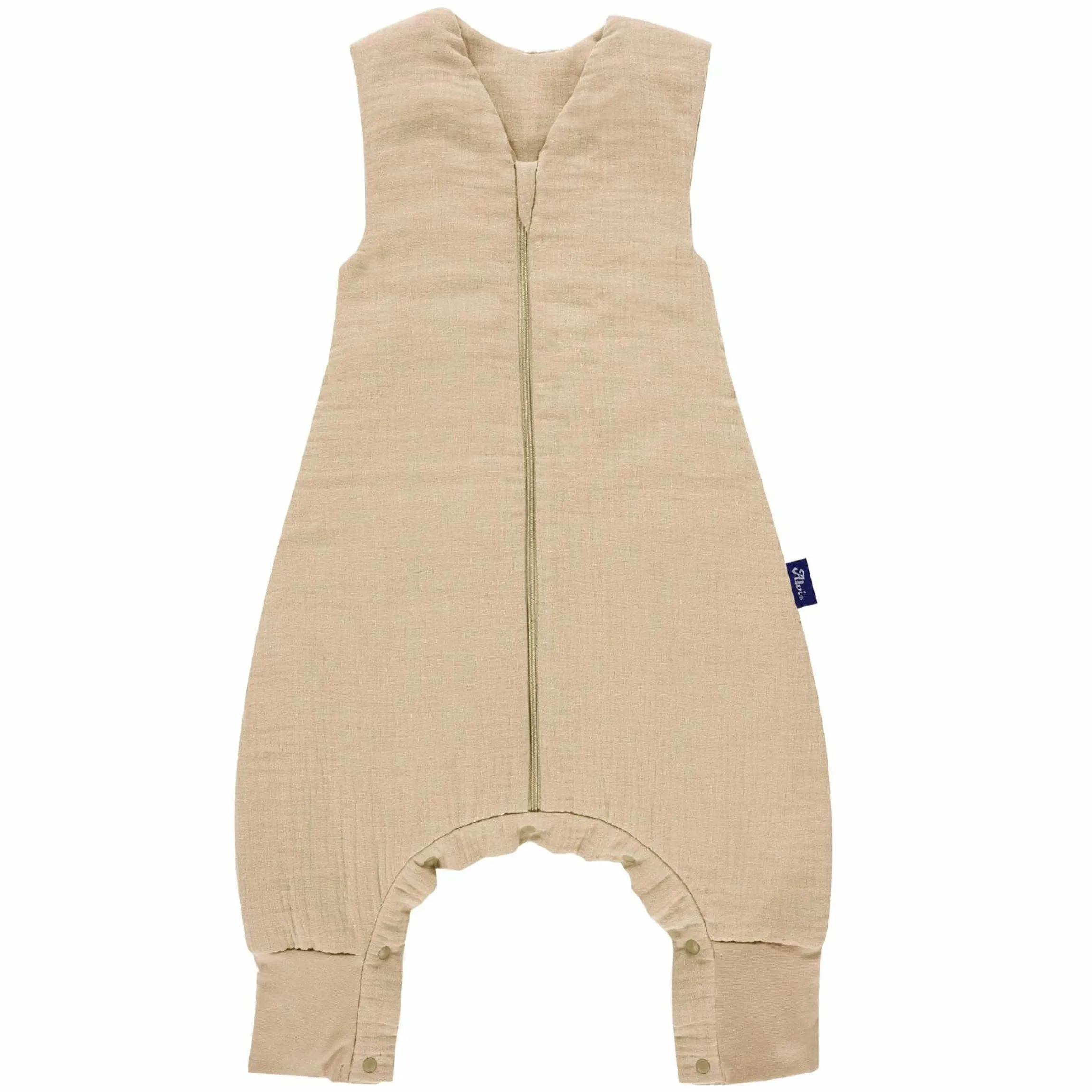 Schlafsack mit Füßen Sleep-Overall 4 Season Mull - Sand-Beige - Gr. 70 cm