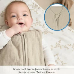 Schlafsack Musselin wattiert - Sand - Gr. 60 cm