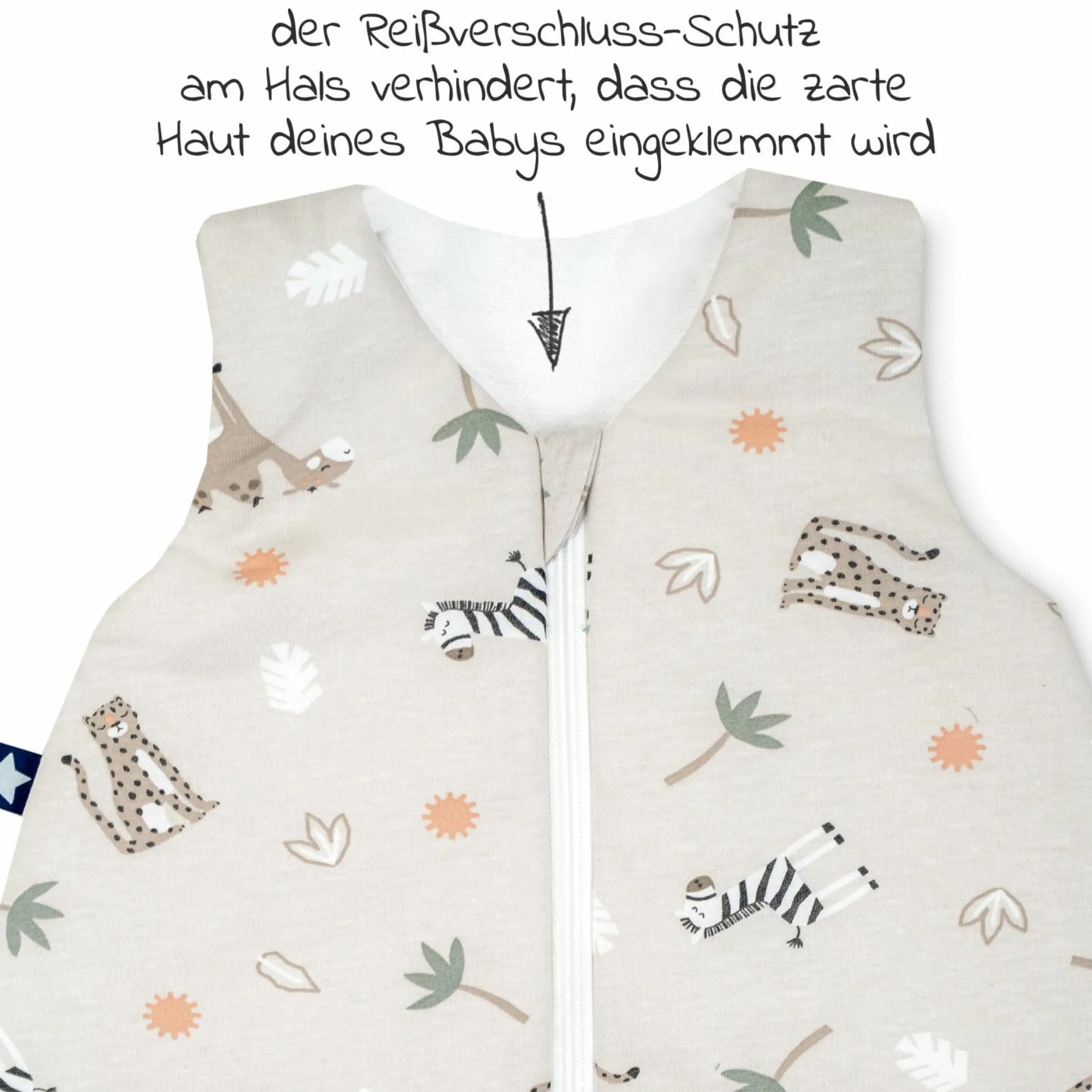 Schlafsack wattiert - Jersey Savanne - Beige - Gr. 50 / 56