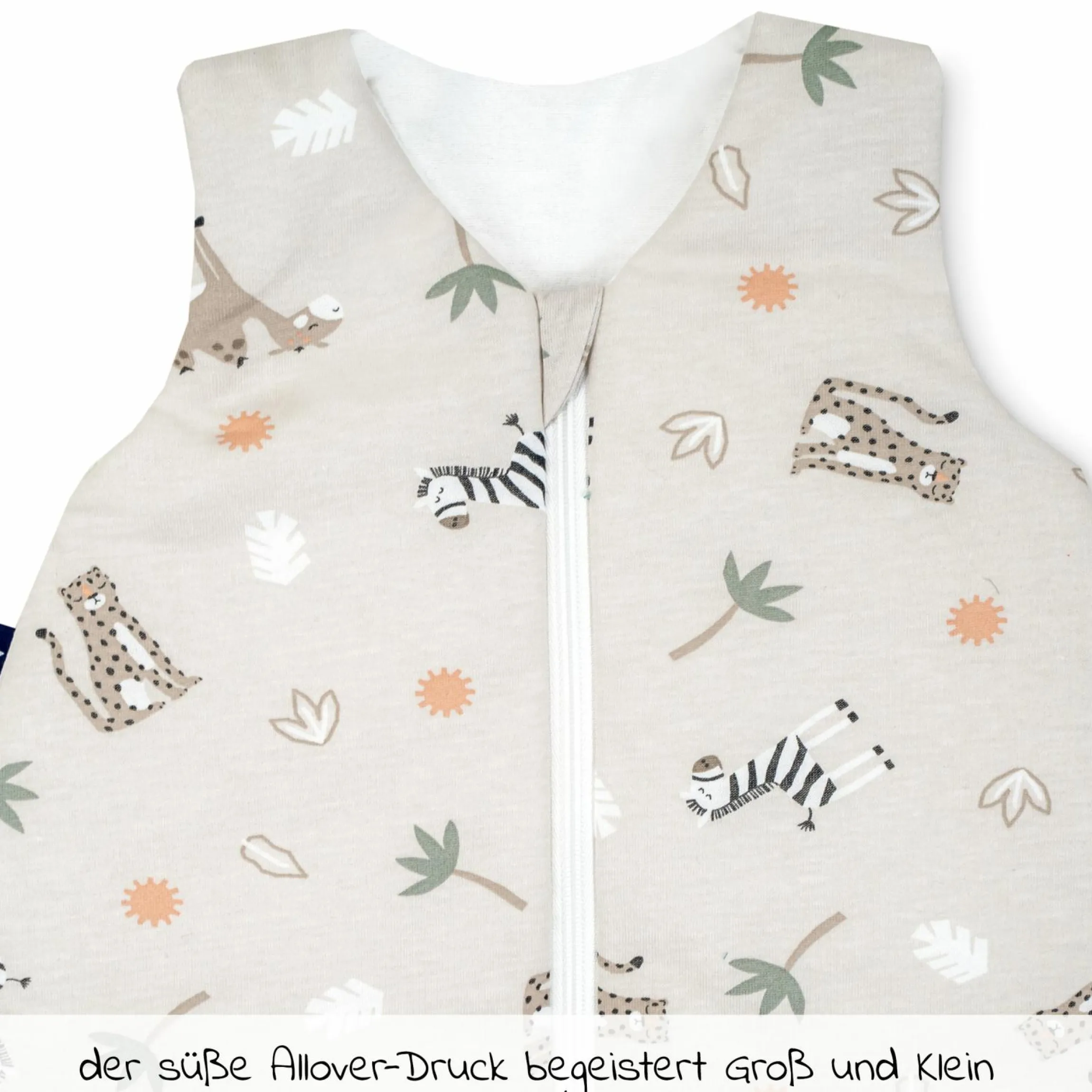 Schlafsack wattiert - Jersey Savanne - Beige - Gr. 50 / 56