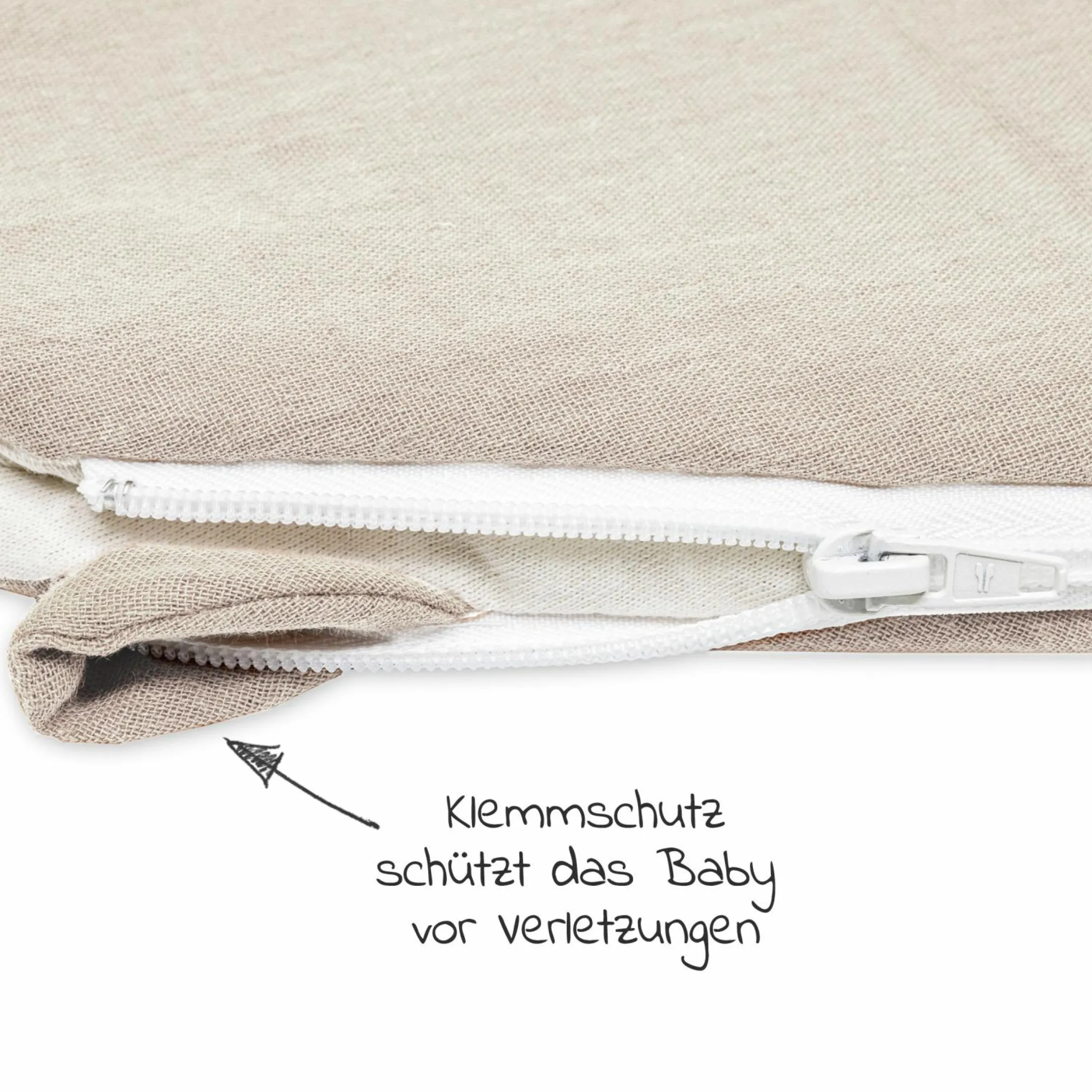 Schlafsack wattiert - Musselin - Sand - Gr. 50 / 56