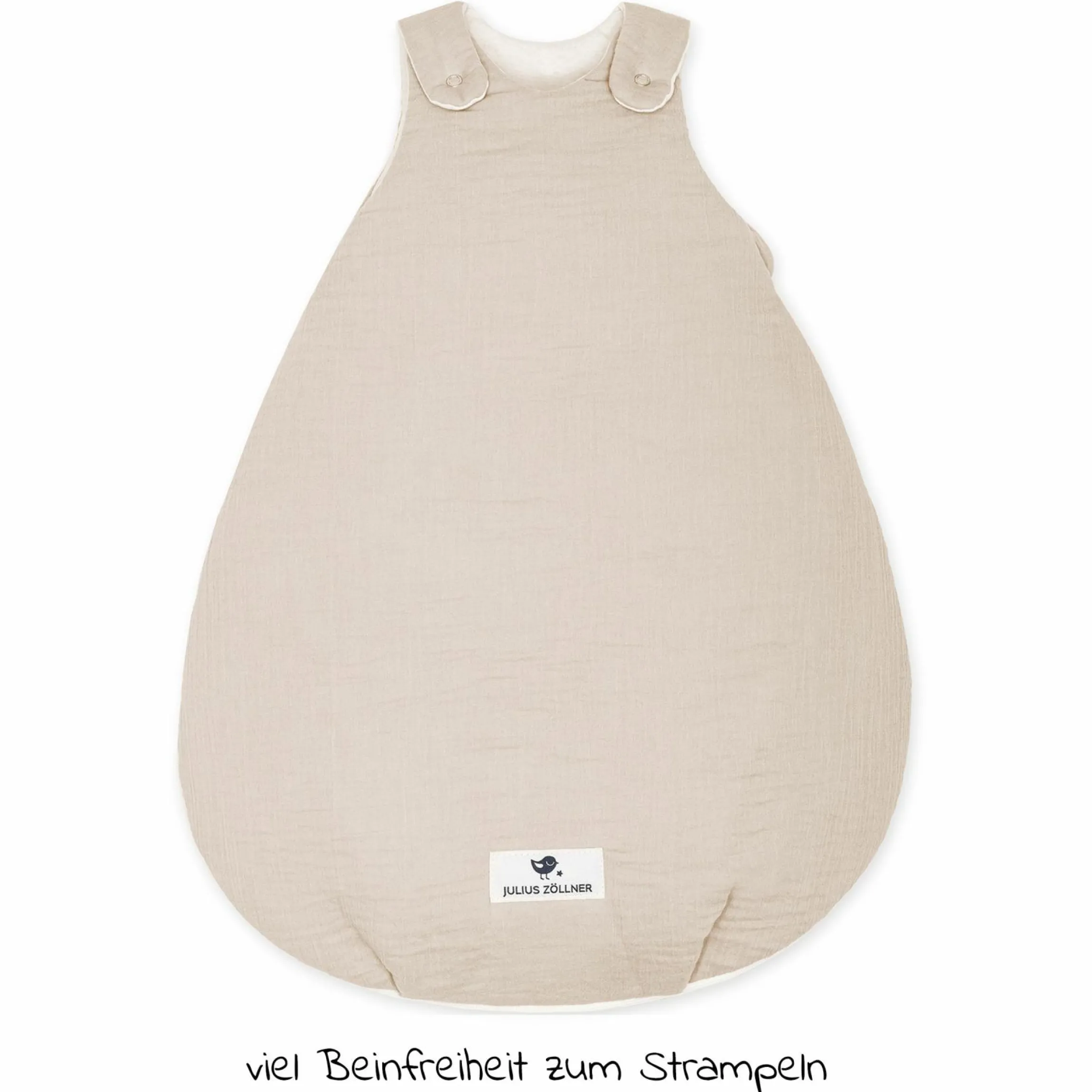 Schlafsack wattiert - Musselin - Sand - Gr. 50 / 56