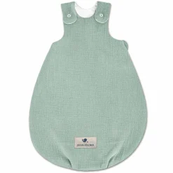 Schlafsack wattiert - Musselin Grün - Gr. 50 / 56