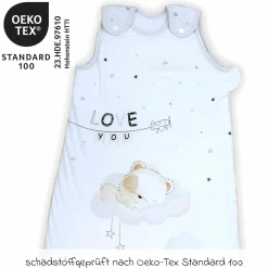 Schlafsack wattiert - Sleeping Little Bear - Gr. 70 cm