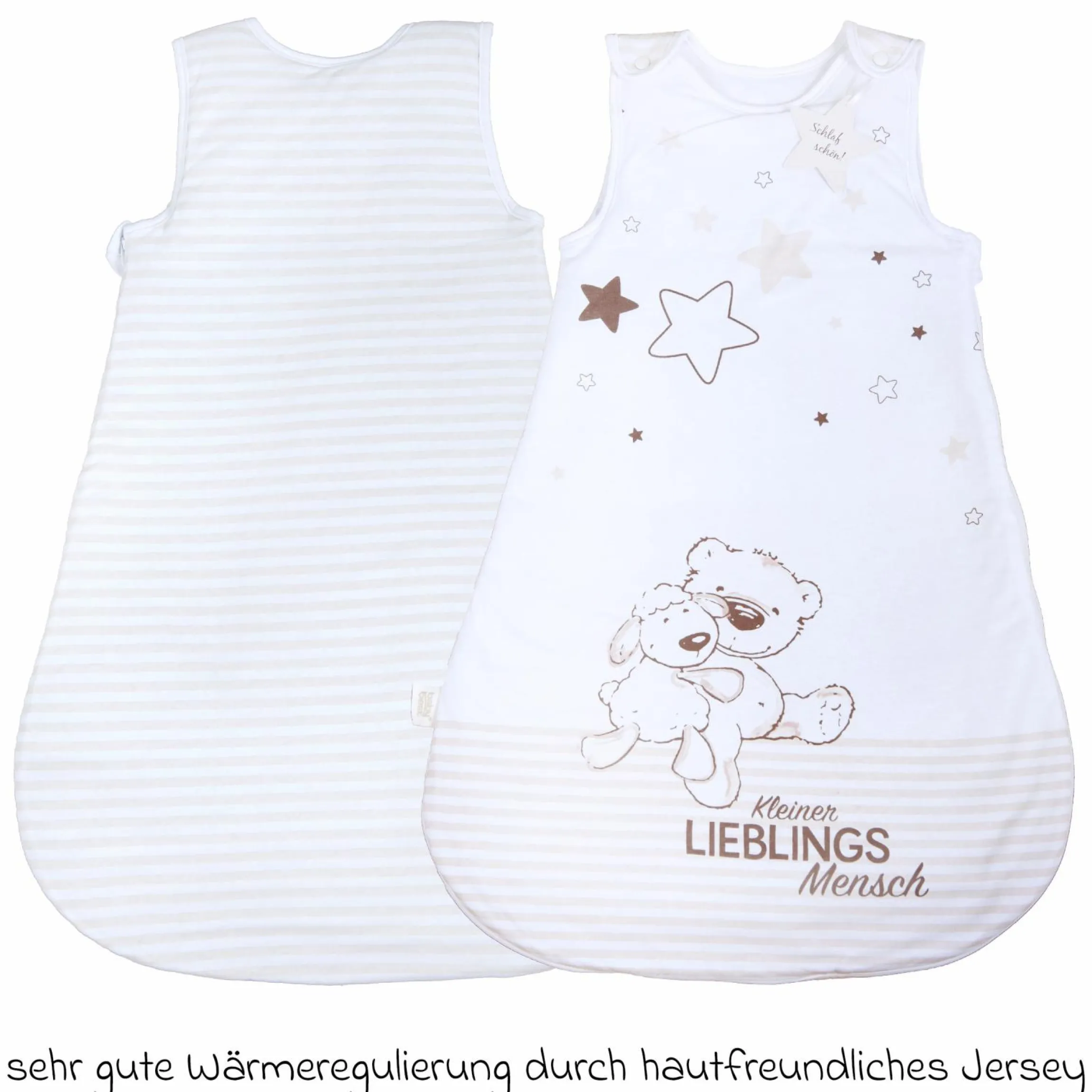 Schlafsack wattiert Jersey - Kleiner Lieblingsmensch - Gr. 70 cm