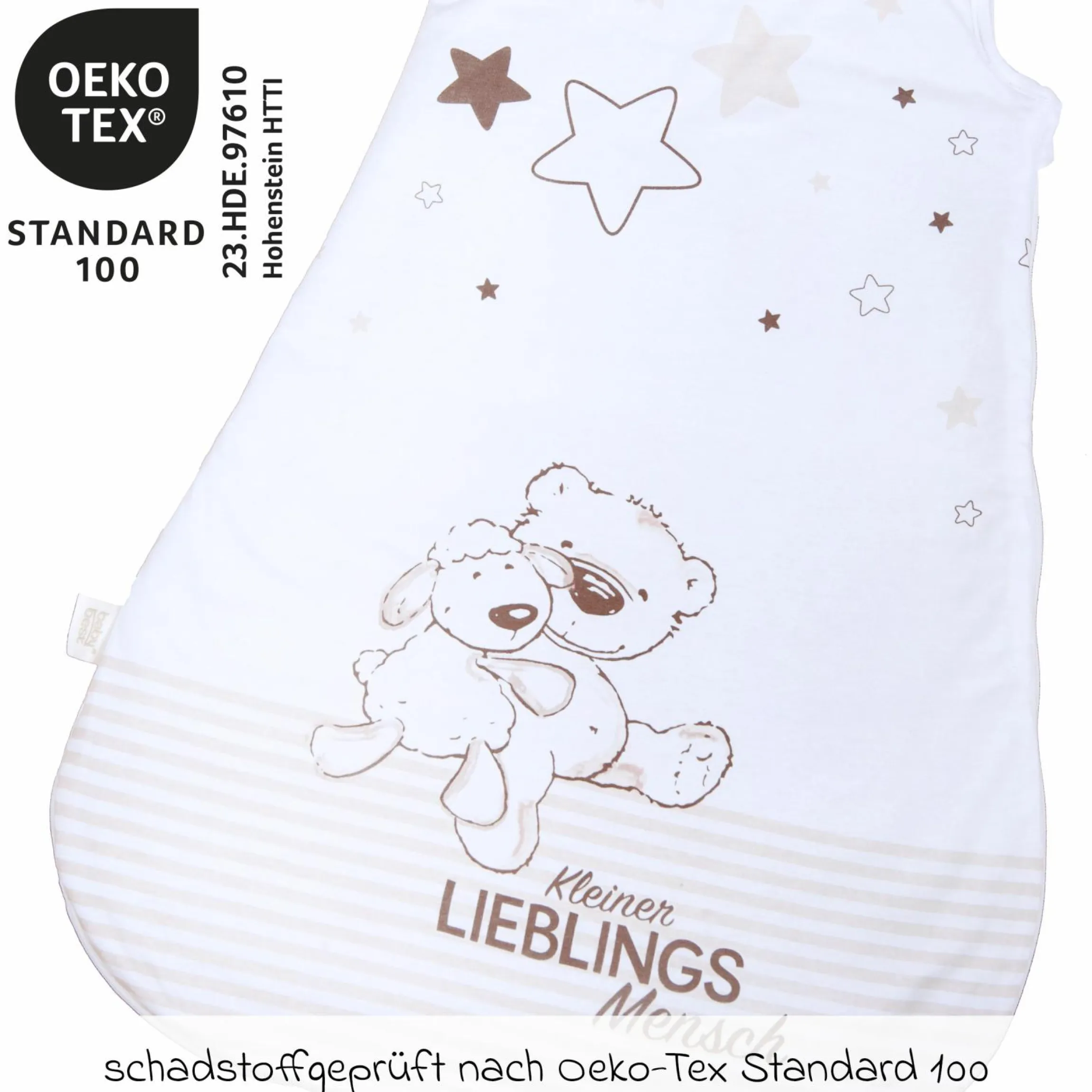 Schlafsack wattiert Jersey - Kleiner Lieblingsmensch - Gr. 70 cm