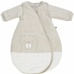 Schlafsack wattiert Ärmel abnehmbar - Badu Bär - Beige - Gr. 74