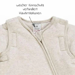 Schlafsack wattiert Ärmel abnehmbar - Badu Bär - Beige - Gr. 74
