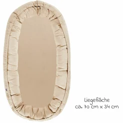 Schlummer-Nestchen Musselin mit klimaregulierender Kaltschaum-Matratze - Sand-Beige