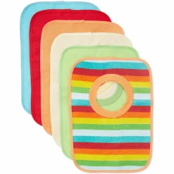 Schlupf-Lätzchen 6er Pack Frottee mit Folienrückseite - Rainbow