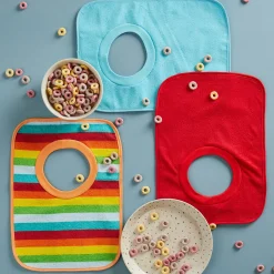 Schlupf-Lätzchen 6er Pack Frottee mit Folienrückseite - Rainbow