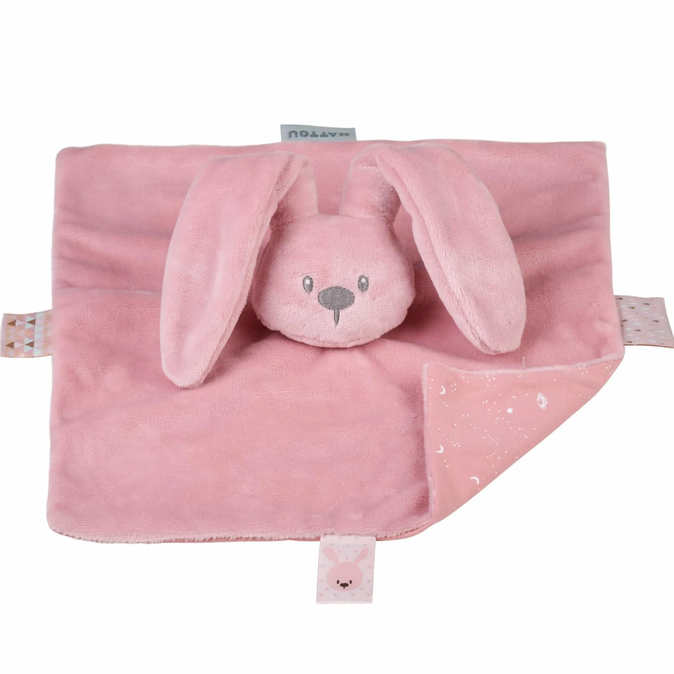 Schmusetuch Glow in the dark 28 cm - Hase Lapidou - Old Pink