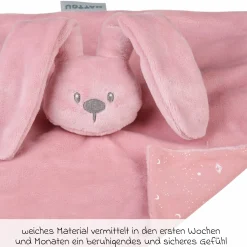Schmusetuch Glow in the dark 28 cm - Hase Lapidou - Old Pink