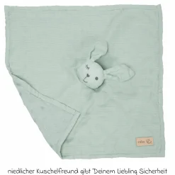 Schmusetuch mit Organic Bio-Baumwolle GOTS 40 x 40 cm - Lil Planet - Frosty Green