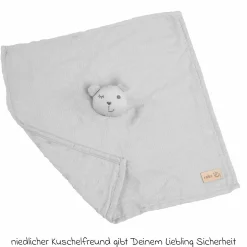 Schmusetuch mit Organic Bio-Baumwolle GOTS 40 x 40 cm - Lil Planet - Grau