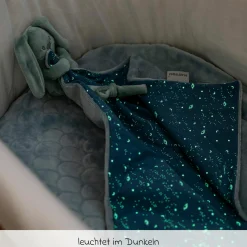 Schmusetuch XXL & Mini-Kuscheltier Glow in the dark - Hase Lapidou - Coppergreen