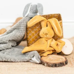 Schmusetuch XXL & Mini-Kuscheltier Hase Lapidou - Grey White