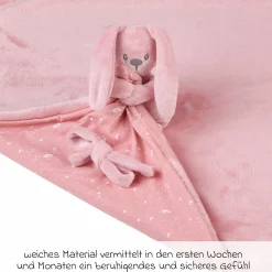 Schmusetuch XXL & Mini-Kuscheltier Glow in the dark - Hase Lapidou - Old Pink