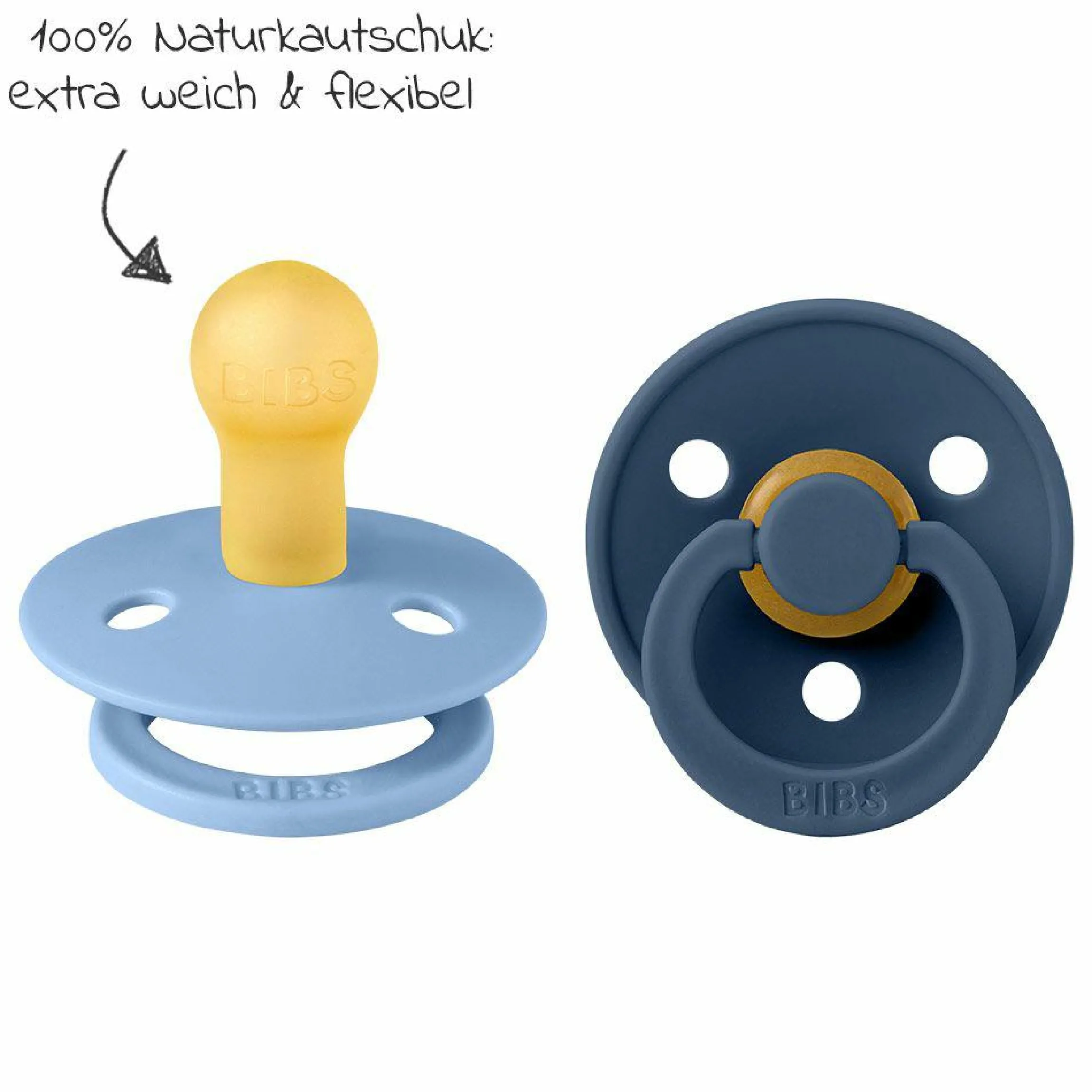 Schnuller - Colour 4er Pack - Baby Blue / Iron / Sky Blue / Steel Blue - Gr. 0-6 M