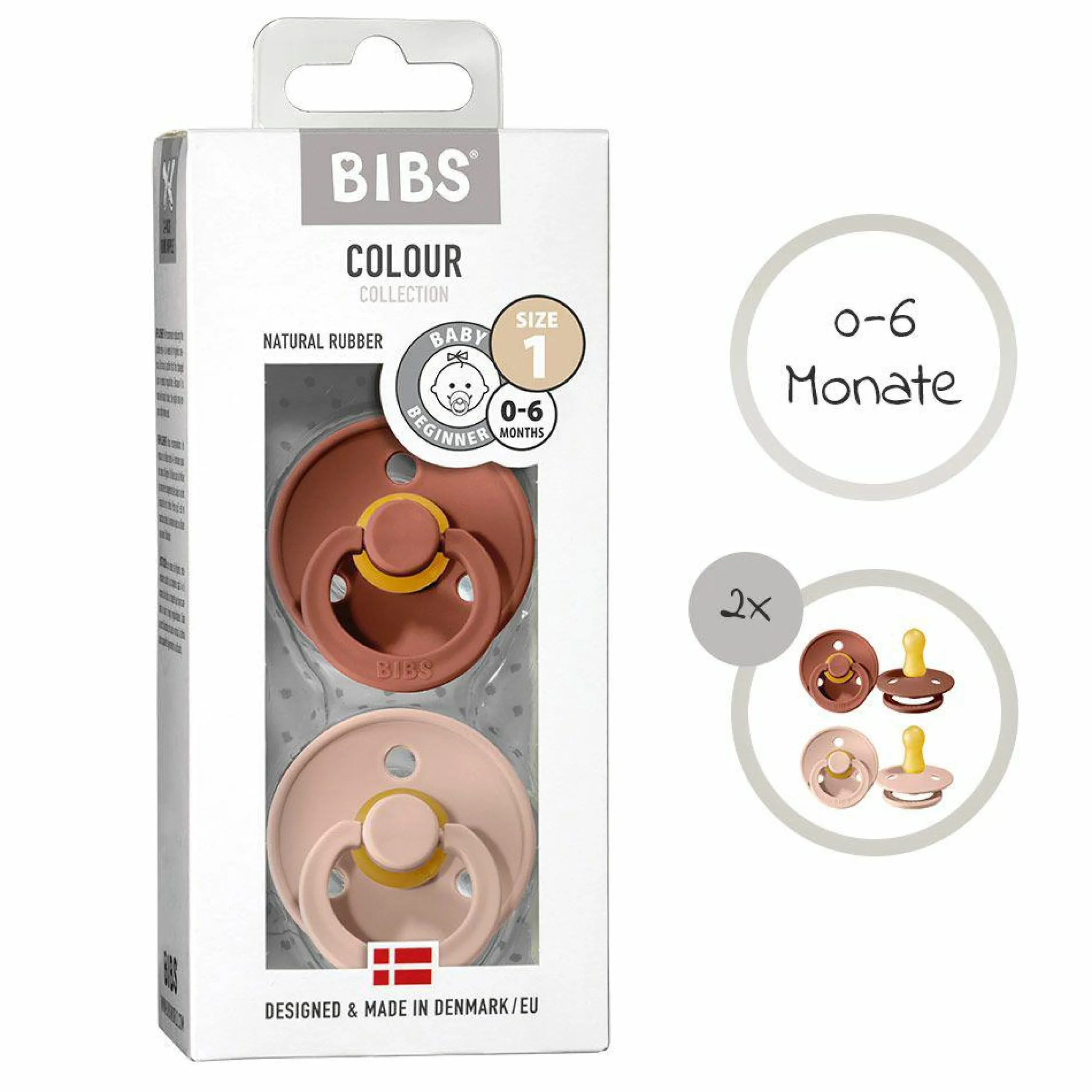 Schnuller - Colour 2er Pack - Blush / Woodchuck - Gr. 0-6 M
