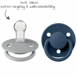 Schnuller - De Lux 2er Pack - Silikon - Cloud / Steel Blue - Gr. 0-36 M
