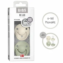 Schnuller - De Lux 2er Pack - Silikon - Ivory / Sage - Gr. 0-36 M