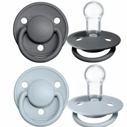 Schnuller - De Lux 2er Pack - Silikon - Iron / Baby Blue - Gr. 0-36 M